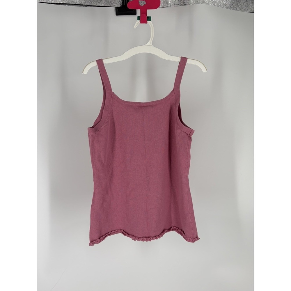 Faded Glory Beaded Crochet Sleeveless Pink Tank Camisole Top Sz S Y2K Boho - Picture 6 of 8